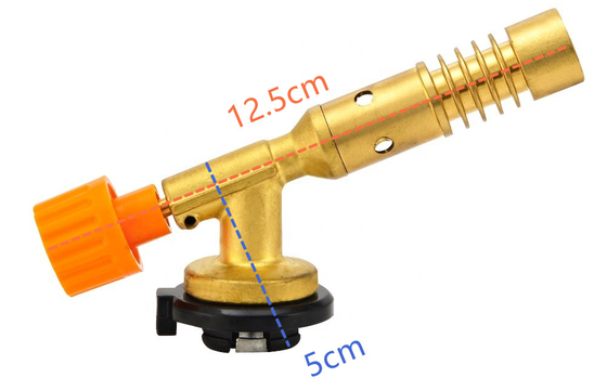 Pirinç Plastik Taşınabilir 1300C Gazlı Isıtma Meşalesi Flamethrower